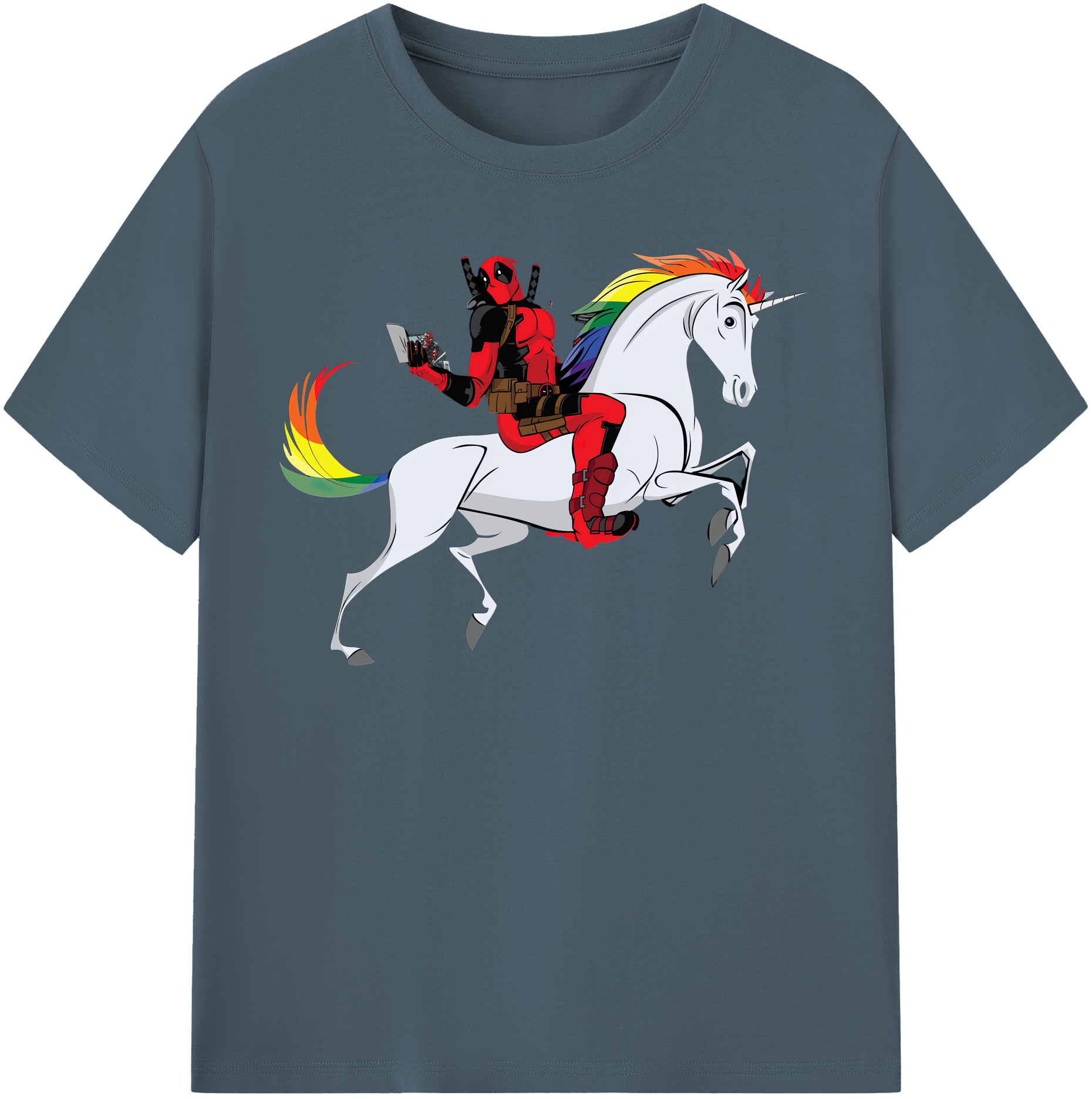 （画像用） Deadpool デッドプール 綿100％半袖Tシャツ（フロントプリント）